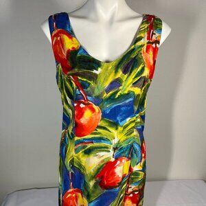 Jams World Large Dress Sleeveless Mango Design Rayon